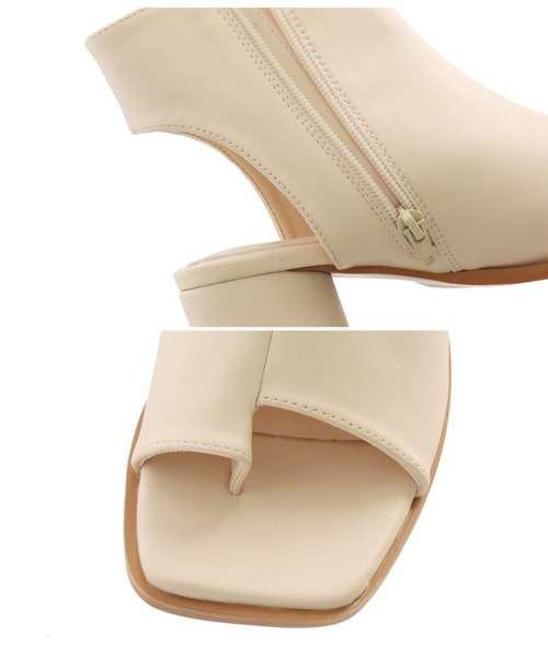 Settimissimo（セッティミッシモ）の「オープントゥショートブーツ（ブーツ・レディース・ブラック/オフホワイト・S/M/L）」の13枚目の写真