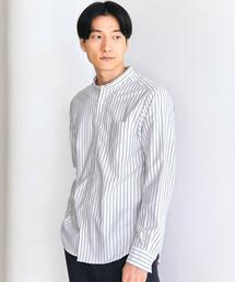 green label relaxing | オックス ストライプ バンドカラー シャツ -防シワ-(シャツ/ブラウス)