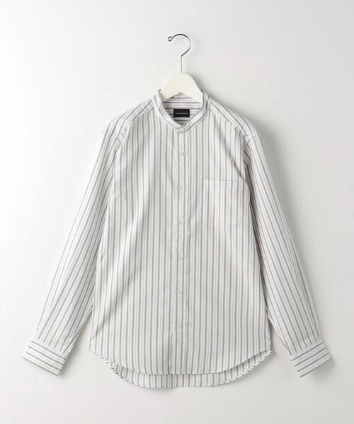 green label relaxing(グリーンレーベルリラクシング)の「オックス ストライプ バンドカラー シャツ -防シワ-(シャツ/ブラウス・メンズ・ホワイト/ベージュ/ロイヤルブルー・M/L/XL/S)」の13枚目の写真