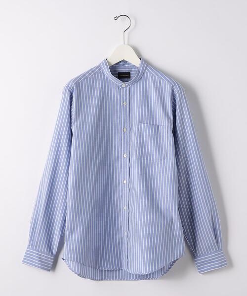green label relaxing(グリーンレーベルリラクシング)の「オックス ストライプ バンドカラー シャツ -防シワ-(シャツ/ブラウス・メンズ・ホワイト/ベージュ/ロイヤルブルー・M/L/XL/S)」の22枚目の写真