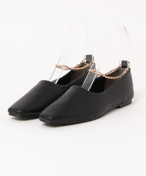 N.（N. Natural Beauty Basic）（エヌエヌナチュラルビューティーベーシック）の「アンクルチェーンストラップフラットパンプス（パンプス・レディース・ブラック/ベージュ・LARGE/MEDIUM）」の18枚目の写真