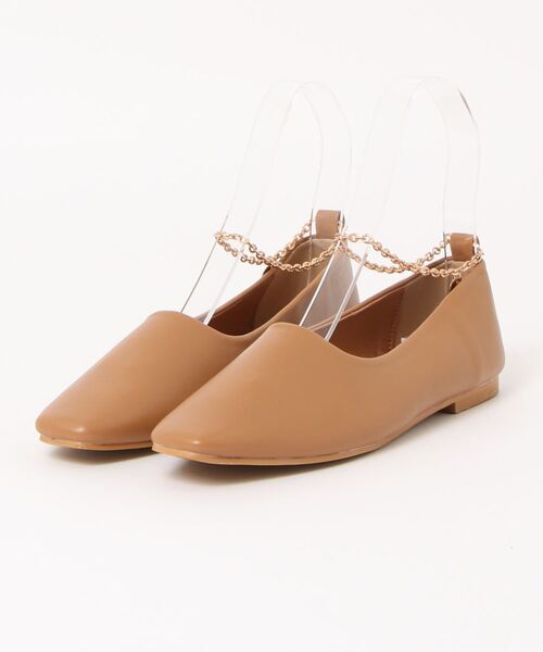 N.（N. Natural Beauty Basic）（エヌエヌナチュラルビューティーベーシック）の「アンクルチェーンストラップフラットパンプス（パンプス・レディース・ブラック/ベージュ・LARGE/MEDIUM）」の3枚目の写真