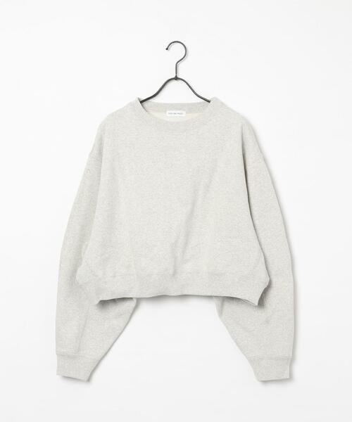 FEELING MADE（フィーリングメイド）の「FEELING MADE ヘビー裏毛 ショートワイド 袖ボリュームプルオーバー（スウェット・レディース・ライトグレー/ブラック/オフホワイト・FREE）」の3枚目の写真