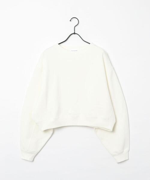 FEELING MADE（フィーリングメイド）の「FEELING MADE ヘビー裏毛 ショートワイド 袖ボリュームプルオーバー（スウェット・レディース・ライトグレー/ブラック/オフホワイト・FREE）」の10枚目の写真