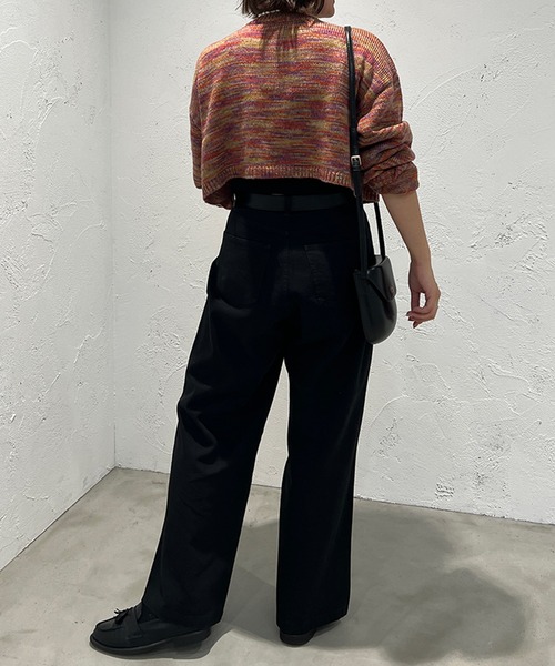 kutir(クティール)の「ハイウエストチノワイドパンツ(チノパンツ・レディース・カーキ/ブラック/ベージュ/ブラウン・MEDIUM/LARGE/SMALL)」の7枚目の写真