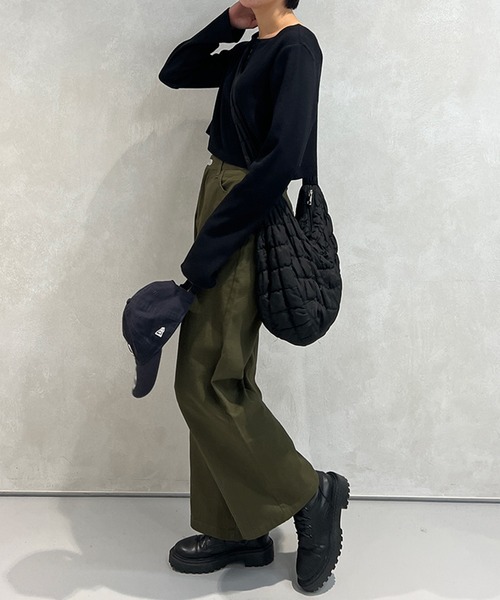 kutir(クティール)の「ハイウエストチノワイドパンツ(チノパンツ・レディース・カーキ/ブラック/ベージュ/ブラウン・MEDIUM/LARGE/SMALL)」の20枚目の写真