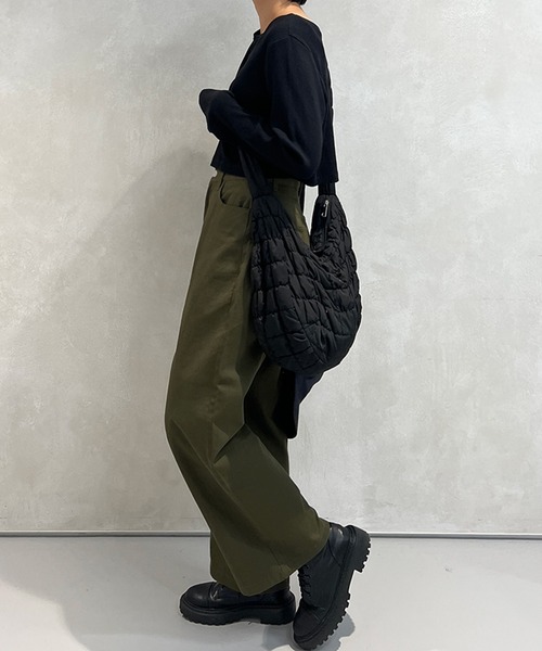 kutir(クティール)の「ハイウエストチノワイドパンツ(チノパンツ・レディース・カーキ/ブラック/ベージュ/ブラウン・MEDIUM/LARGE/SMALL)」の21枚目の写真