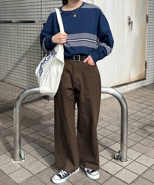 kutir(クティール)の「ハイウエストチノワイドパンツ(チノパンツ・レディース・カーキ/ブラック/ベージュ/ブラウン・MEDIUM/LARGE/SMALL)」の10枚目の写真
