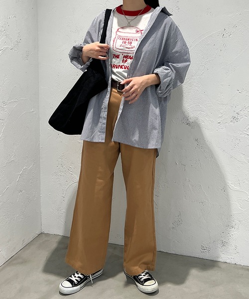 kutir(クティール)の「ハイウエストチノワイドパンツ(チノパンツ・レディース・カーキ/ブラック/ベージュ/ブラウン・MEDIUM/LARGE/SMALL)」の15枚目の写真