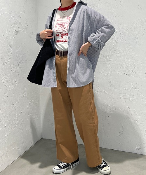 kutir(クティール)の「ハイウエストチノワイドパンツ(チノパンツ・レディース・カーキ/ブラック/ベージュ/ブラウン・MEDIUM/LARGE/SMALL)」の16枚目の写真