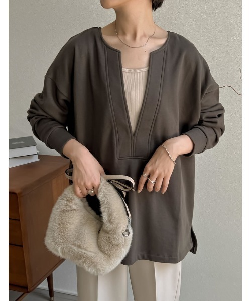 Re:EDIT（リエディ）の「[2023A/W COLLECTION]フェイクファーハンドバッグ（ハンドバッグ・レディース・ブラック/ベージュ/グリーン/モカ・FREE）」の12枚目の写真