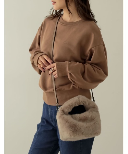 Re:EDIT（リエディ）の「[2023A/W COLLECTION]フェイクファーハンドバッグ（ハンドバッグ・レディース・ブラック/ベージュ/グリーン/モカ・FREE）」の19枚目の写真
