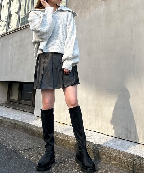 INGNI（イング）の「ハーフジップ片畦ドルマン／ニット（ニット/セーター・レディース・アイボリー/ライトグレー/ベージュ・M）」の20枚目の写真