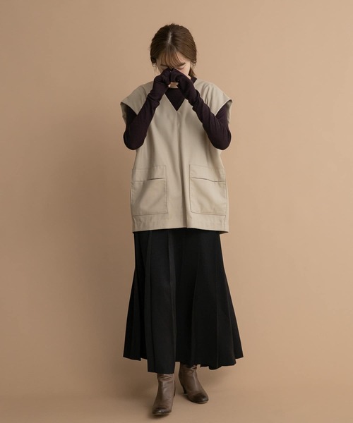 LAATO（ラート）の「WOOL LONG T-SHIRTS（Tシャツ/カットソー・レディース・グレー系その他/ブラウン・FREE）」の15枚目の写真