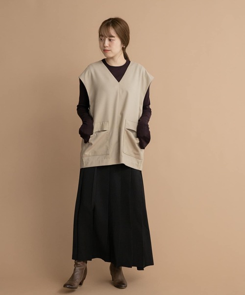 LAATO（ラート）の「WOOL LONG T-SHIRTS（Tシャツ/カットソー・レディース・グレー系その他/ブラウン・FREE）」の10枚目の写真