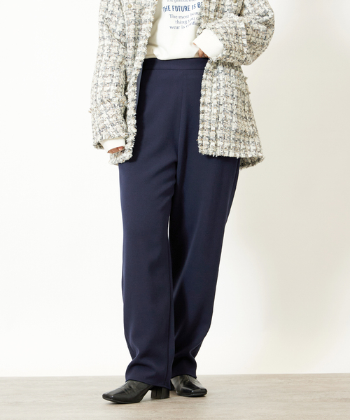 Simplicite(サンプリシテ)の「ニュアンスパンツ(スラックス・レディース・ネイビー/ブラウン/イエロー・SMALL/MEDIUM)」の1枚目の写真
