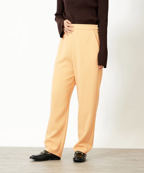 Simplicite(サンプリシテ)の「ニュアンスパンツ(スラックス・レディース・ネイビー/ブラウン/イエロー・SMALL/MEDIUM)」の3枚目の写真