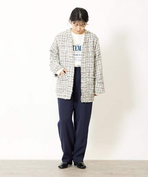 Simplicite(サンプリシテ)の「ニュアンスパンツ(スラックス・レディース・ネイビー/ブラウン/イエロー・SMALL/MEDIUM)」の11枚目の写真