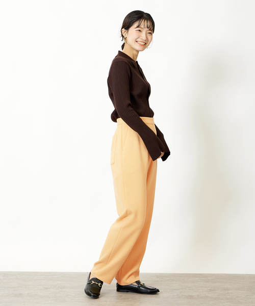 Simplicite(サンプリシテ)の「ニュアンスパンツ(スラックス・レディース・ネイビー/ブラウン/イエロー・SMALL/MEDIUM)」の13枚目の写真