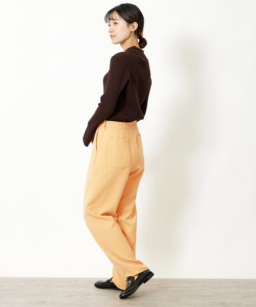 Simplicite(サンプリシテ)の「ニュアンスパンツ(スラックス・レディース・ネイビー/ブラウン/イエロー・SMALL/MEDIUM)」の15枚目の写真