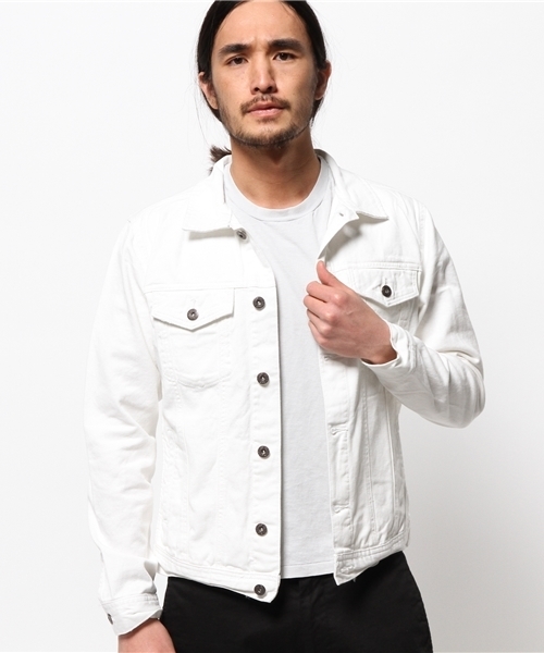 WEGO（ウィゴー）の「WEGO/デニムGジャン（デニムジャケット・メンズ・ホワイト/ブルー/ネイビー・LARGE/X-LARGE/MEDIUM）」の2枚目の写真