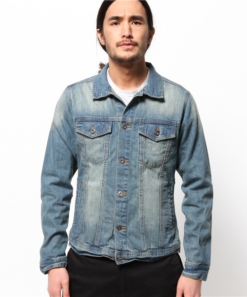 WEGO（ウィゴー）の「WEGO/デニムGジャン（デニムジャケット・メンズ・ホワイト/ブルー/ネイビー・LARGE/X-LARGE/MEDIUM）」の4枚目の写真