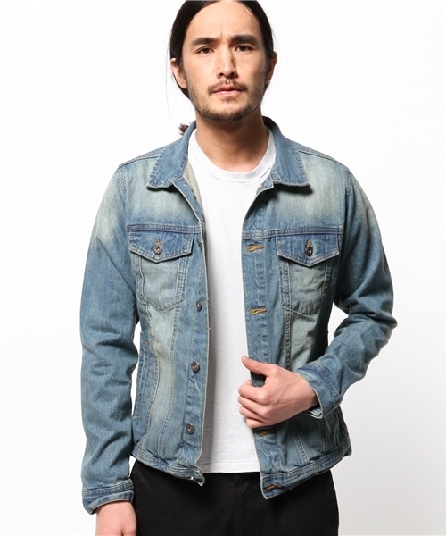 WEGO（ウィゴー）の「WEGO/デニムGジャン（デニムジャケット・メンズ・ホワイト/ブルー/ネイビー・LARGE/X-LARGE/MEDIUM）」の7枚目の写真