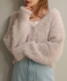 one after another NICE CLAUP（ワンアフターアナザーナイスクラップ）の「あざと可愛い。ふわふわショートフェザーカーディガン（カーディガン/ボレロ）」