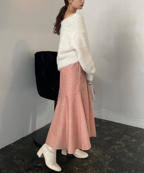 one after another NICE CLAUP（ワンアフターアナザーナイスクラップ）の「あざと可愛い。ふわふわショートフェザーカーディガン（カーディガン/ボレロ・レディース・グレー/ベージュ/ピンク/アイボリー・FREE）」の21枚目の写真