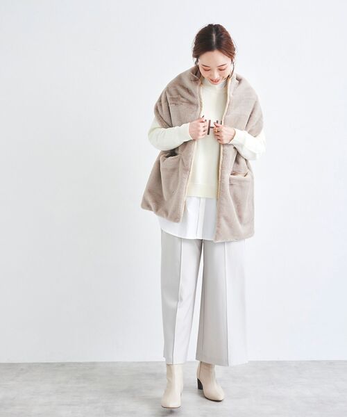le.coeur blanc（ルクールブラン）の「TWEEDMILL フェイクファーポケツキストール（ストール/ショール・レディース・ベージュ・FREE）」の5枚目の写真