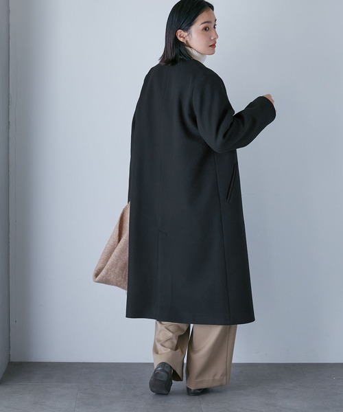 NANO universe（ナノユニバース）の「LB.04/Vネックノーカラーコート（ノーカラーコート・レディース・ブラック/グレー系その他4/グリーン系その他4・FREE）」の13枚目の写真