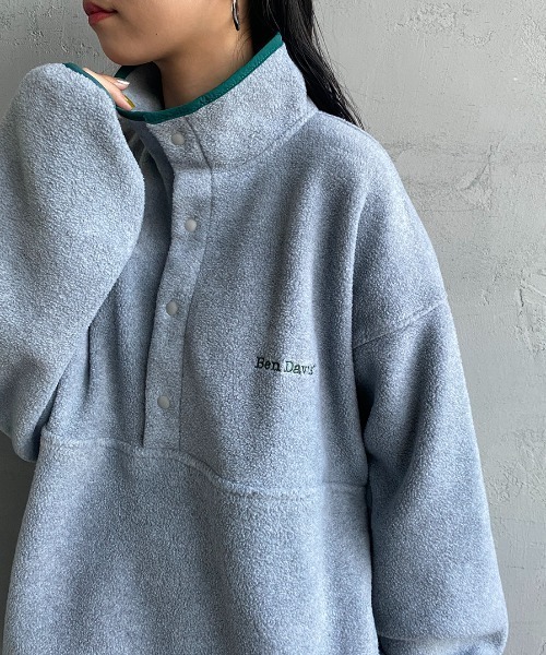 BEN DAVIS（ベンデイビス）の「[BEN DAVIS/ベンデイビス] ハーフスナップフリースプルオーバー（その他アウター・レディース・アニマル/イエロー/ターコイズブルー/ダークグリーン/グレー・M/XL/L）」の2枚目の写真
