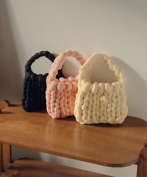 fupel（フぺル）の「マンドゥトートバッグ（トートバッグ・レディース・アイボリー/ブラック/ピンク・FREE）」の4枚目の写真