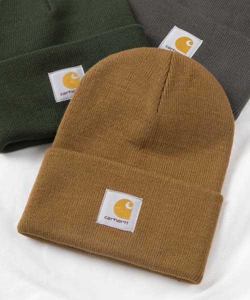 Carhartt WIP（カーハートダブリューアイピー）の「【Carhartt/カーハート】アクリル ワッチキャップ/WIP ACRYLIC WATCH HAT /ニット帽（ニットキャップ/ビーニー・メンズ・チャコールグレー/ダークグリーン/ブラック/ネイビー/ブラウン・FREE）」の3枚目の写真