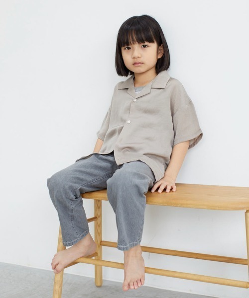 ooju（オージュ）の「【ooju】オープンカラーシャツ（シャツ/ブラウス・キッズ・カーキ/モカ・2/3）」の4枚目の写真