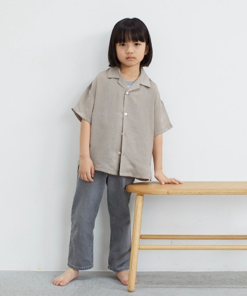 ooju（オージュ）の「【ooju】オープンカラーシャツ（シャツ/ブラウス・キッズ・カーキ/モカ・2/3）」の5枚目の写真