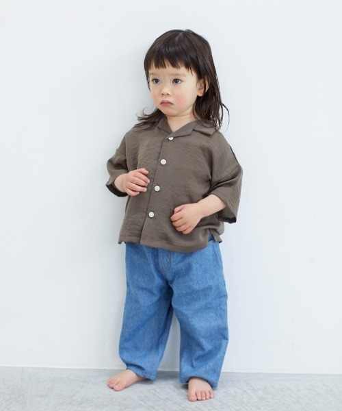 ooju（オージュ）の「【ooju】オープンカラーシャツ（シャツ/ブラウス・キッズ・カーキ/モカ・2/3）」の6枚目の写真