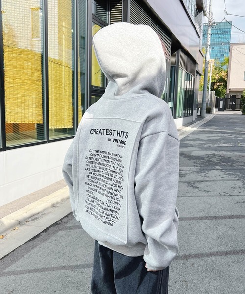 Figments（フィグメンツ）の「【裏起毛】GREATESTジップパーカー（パーカー・レディース・グレー/ブラック・FREE）」の5枚目の写真