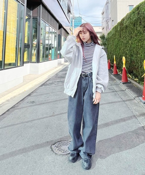 Figments（フィグメンツ）の「【裏起毛】GREATESTジップパーカー（パーカー・レディース・グレー/ブラック・FREE）」の7枚目の写真