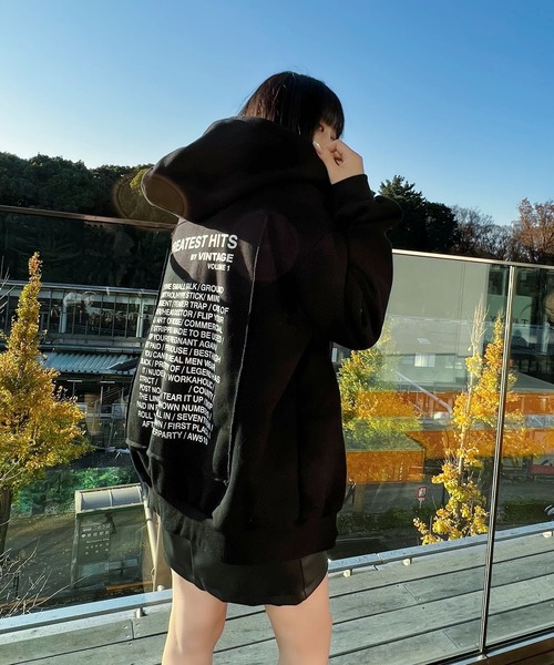 Figments（フィグメンツ）の「【裏起毛】GREATESTジップパーカー（パーカー・レディース・グレー/ブラック・FREE）」の16枚目の写真