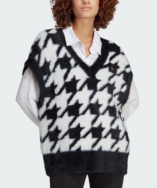 adidas（アディダス）の「千鳥格子柄ベスト / アディダスオリジナルス adidas Originals（ベスト・レディース・ブラック・X-SMALL/LARGE/MEDIUM）」の9枚目の写真
