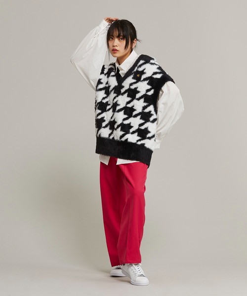 adidas（アディダス）の「千鳥格子柄ベスト / アディダスオリジナルス adidas Originals（ベスト・レディース・ブラック・X-SMALL/LARGE/MEDIUM）」の8枚目の写真