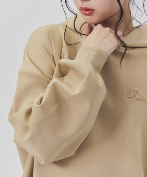 CAMP7(キャンプセブン)の「【CAMP7】フードエンボスパーカー(パーカー・レディース・ベージュ/オフホワイト/ブラック・M/L)」の9枚目の写真