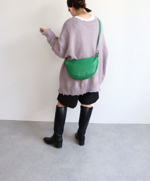 T・S・L（ティーエスエル）の「ハーフムーンショルダーバッグ（ショルダーバッグ・レディース・チャコールグレー/レモンイエロー/アイボリー/グリーン・FREE）」の10枚目の写真