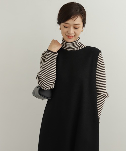 URBAN RESEARCH DOORS(アーバンリサーチドアーズ)の「ウール混ブークレカットジャンパースカート(ワンピース・レディース・ブラック/グレー/ライトベージュ・MEDIUM)」の17枚目の写真