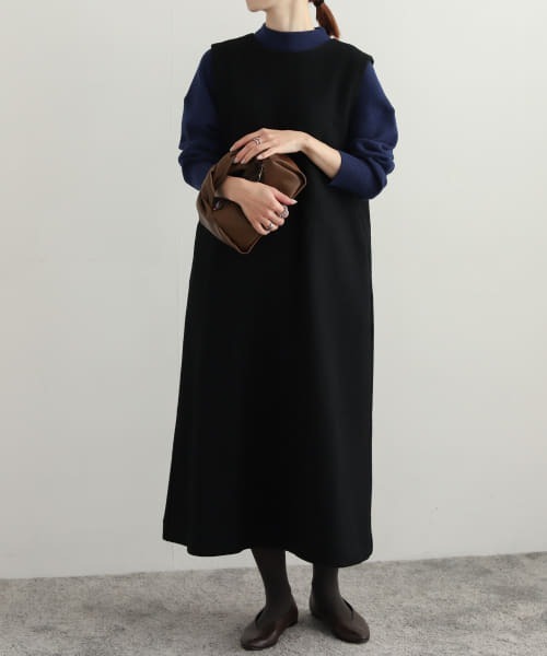 ウール混カットスカート URBAN RESEARCH DOORS (3080 セール】ウール混ブークレカットジャンパースカート（ワンピース