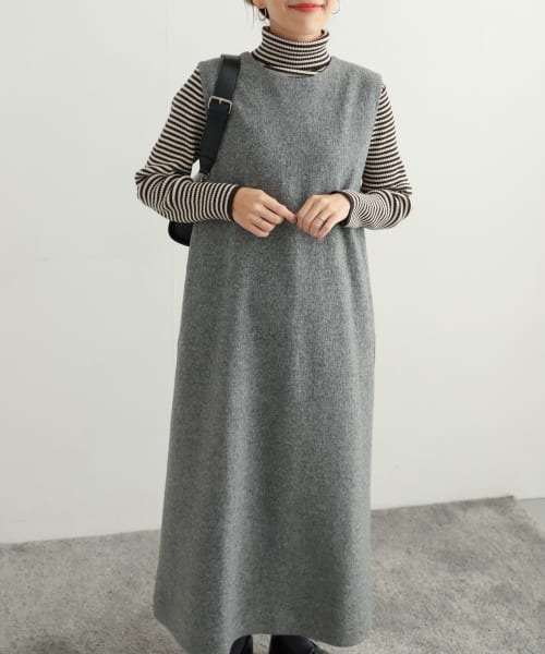 ウール混カットスカート URBAN RESEARCH DOORS (3080 URBAN RESEARCH DOORS ワンピース ウール混ブークレカット