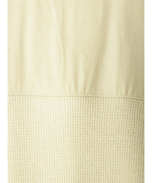 Samansa Mos2(サマンサ モスモス)の「布帛貼りワッフルロゴTシャツ(Tシャツ/カットソー・レディース・ベージュ/イエロー/チャコール・フリ-)」の7枚目の写真