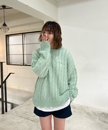 ダメージシアーニット