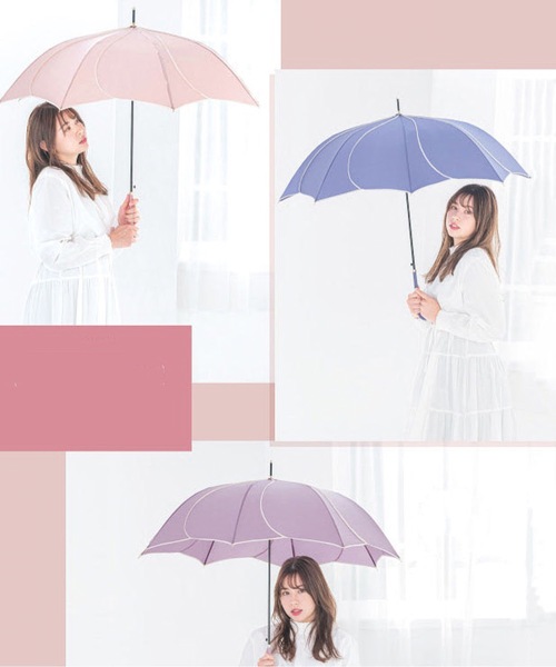 COMMON WARE(コモンウェアー)の「NT : フレラ傘 晴雨兼用花びら傘 UV 60cm(長傘・レディース・ライトパープル/バイオレット/ピンクベージュ・FREE)」の5枚目の写真